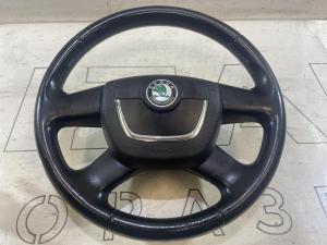 Pулевое колесо (кожа) 3T0419091G Skoda Octavia II рест