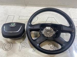 Pулевое колесо (кожа) 3T0419091G Skoda Octavia II рест