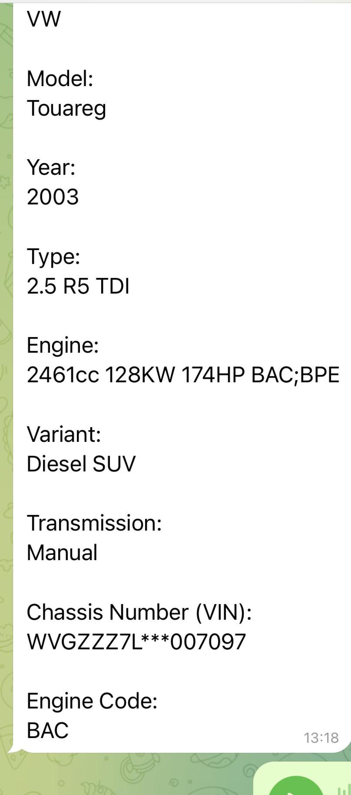 авторазбор Volkswagen Touareg I